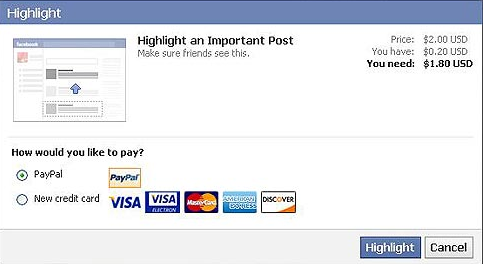 Facebook teste les posts payants dans le flux actualite