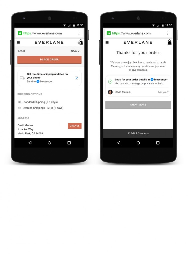 facebook messenger notofication d achat dans la messagerie premiere etape vers le shopping